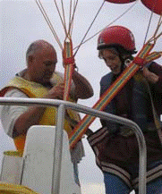 Before parasailing you are fitted with a strong harness